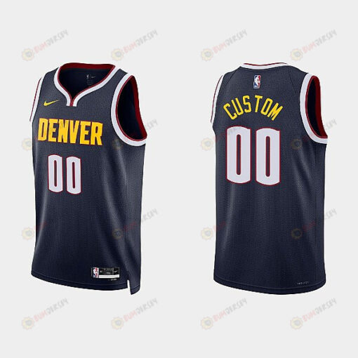 Denver Nuggets 00 Custom 2022-23 Icon Edition Navy Men Jersey