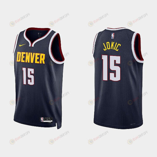 Denver Nuggets 15 Nikola Jokic 2022-23 Icon Edition Navy Men Jersey