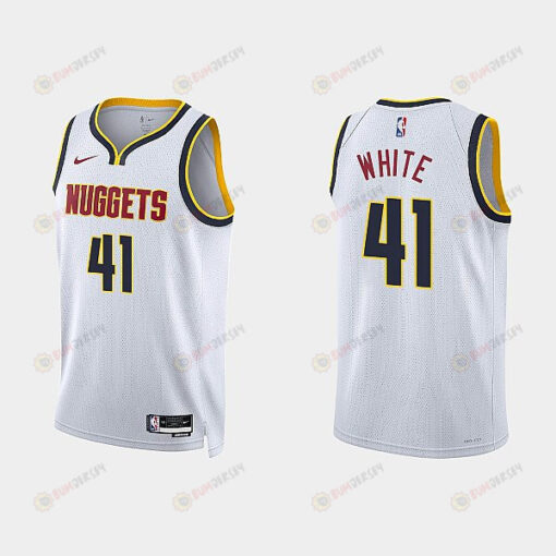 Denver Nuggets Jack White 41 2022-23 Association Edition White Men Jersey Swingman