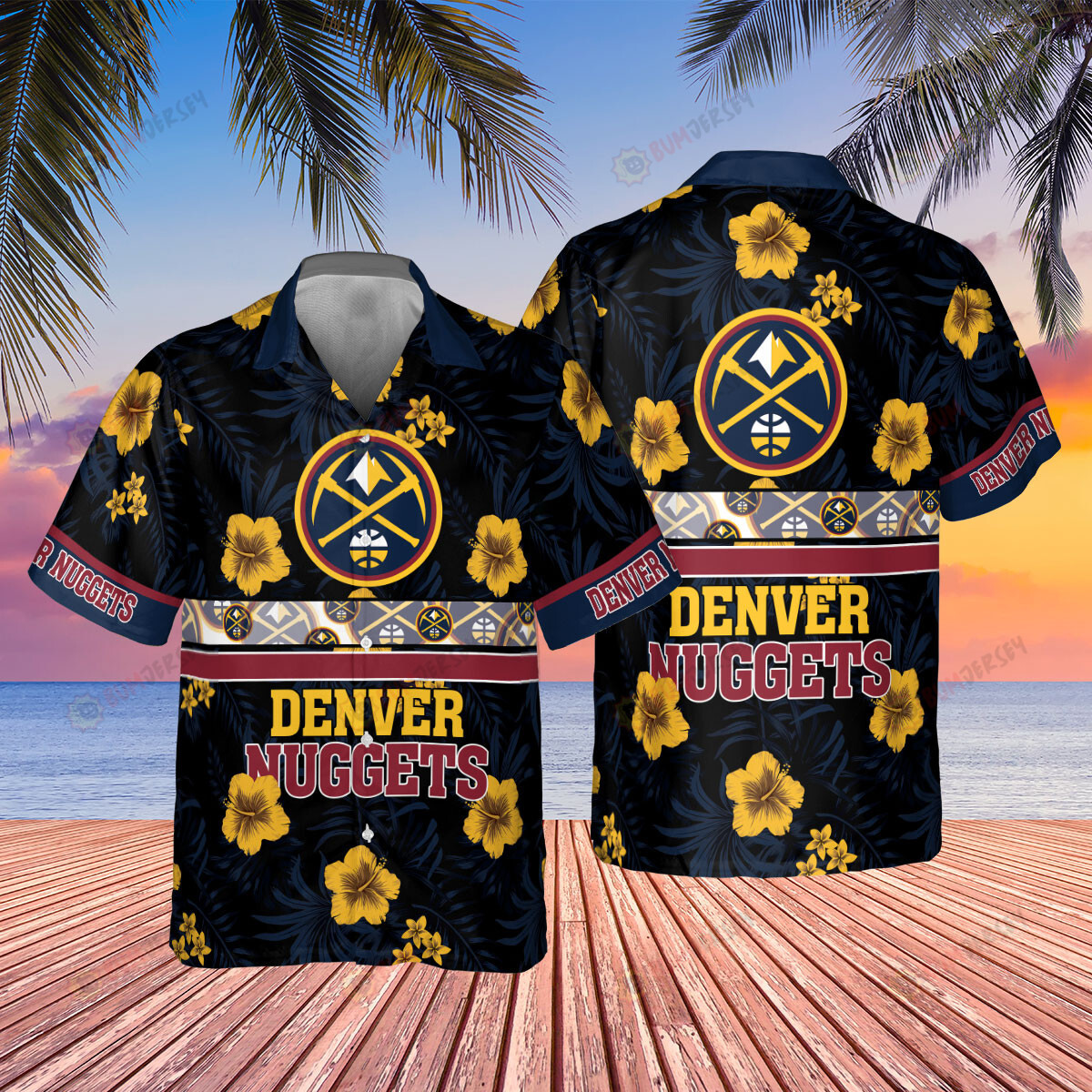 Denver Nuggets National Basketball Association 2023 Hibiscus Logo AOP Hawaiian Shirt SH1FI