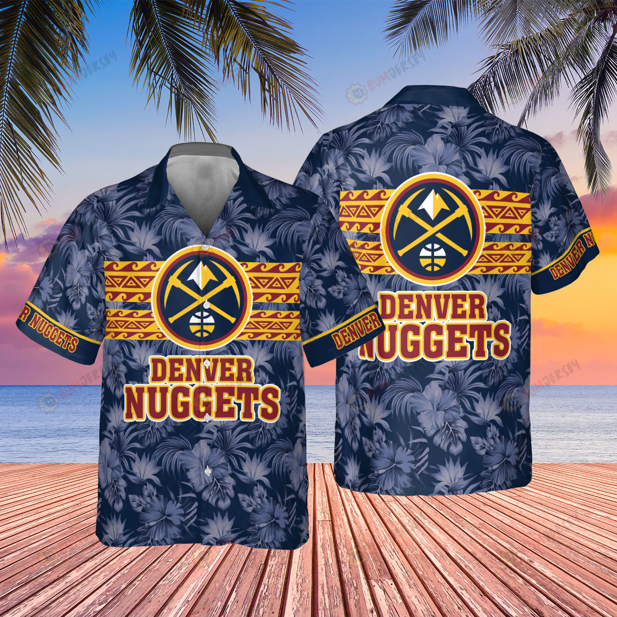 Denver Nuggets National Basketball Association 2023 Hibiscus Pattern AOP Hawaiian Shirt SH1FI