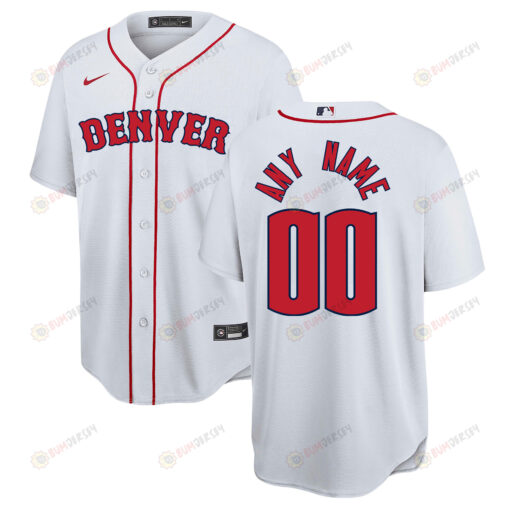 Denver Nuggets x Boston Red Sox Baseball Men Custom Jersey - White