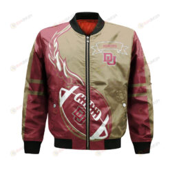 Denver Pioneers Bomber Jacket 3D Printed Flame Ball Pattern