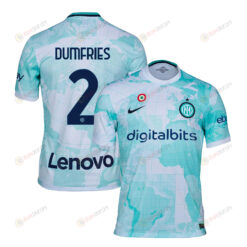 Denzel Dumfries 2 Inter Milan 2022/23 Away Men Jersey - Light Green