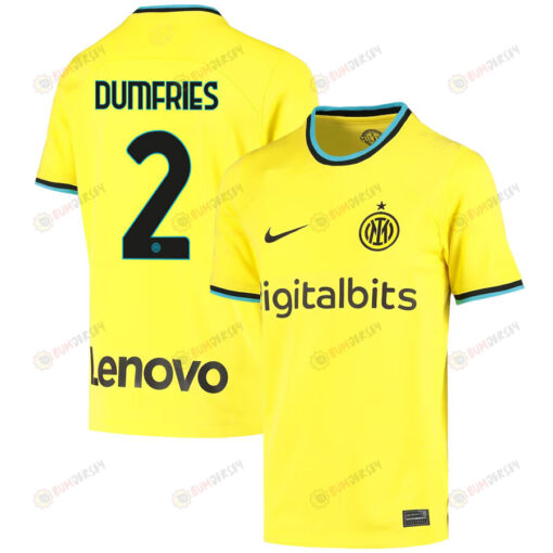 Denzel Dumfries 2 Inter Milan 2022/23 Third Jersey - Youth