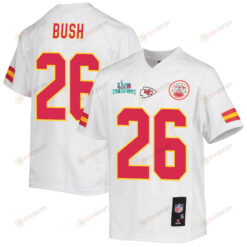 Deon Bush 26 Kansas City Chiefs Super Bowl LVII Champions Youth Jersey - White