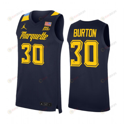 Deonte Burton 30 Marquette Golden Eagles Alumni Uniform Jersey College Basketball Blue