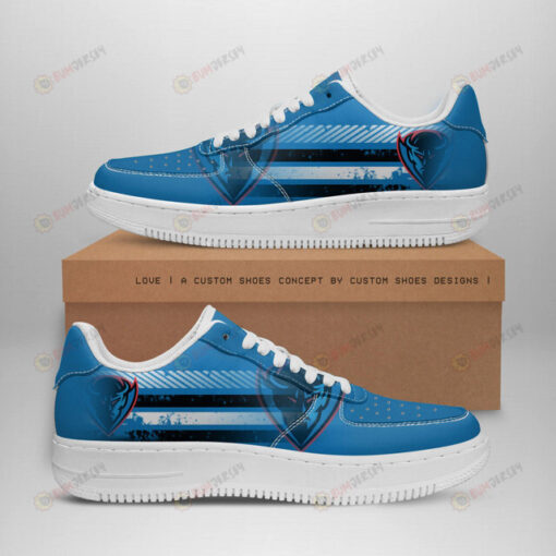 Depaul Blue Demons Logo Stripe Pattern Air Force 1 Printed In Blue