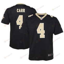 Derek Carr 4 New Orleans Saints Youth Jersey - Black