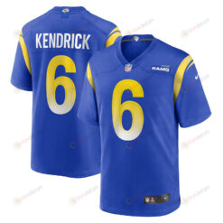 Derion Kendrick Los Angeles Rams Game Player Jersey - Royal