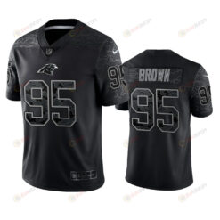 Derrick Brown 95 Carolina Panthers Black Reflective Limited Jersey - Men