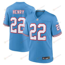 Derrick Henry 22 Tennessee Titans Oilers Throwback Alternate Game Men Jersey - Light Blue