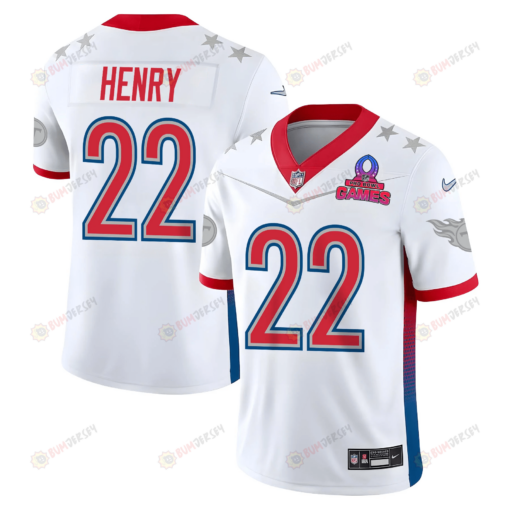 Derrick Henry 22 Titans Pro Bowl 2023 Patch Men Jersey - White