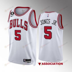 Derrick Jones Jr. 5 Chicago Bulls White Men Jersey 2022-23 Association Edition NO.6 Patch