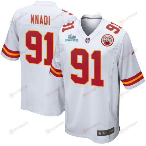 Derrick Nnadi 91 Kansas City Chiefs Super Bowl LVII Champions Men's Jersey - White