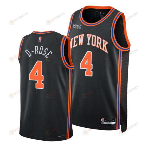 Derrick Rose Knicks 2022 D-Rose Black 4 Jersey Nickname Diamond Edition - Men Jersey