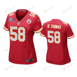 Derrick Thomas 58 Kansas City Chiefs Super Bowl LVII Game Jersey - Women Red