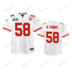 Derrick Thomas 58 Kansas City Chiefs Super Bowl LVII Game Jersey - Youth White