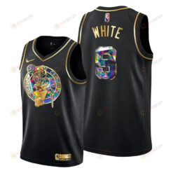 Derrick White Celtics 2022 Diamond Logo Black 9 Jersey Golden Edition - Men Jersey