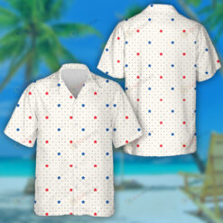 Design Polka Dots Background With Red And Blue Stars Hawaiian Shirt