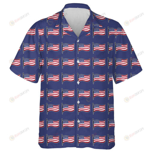 Design Theme USA Patriotic Elements With Flags Hawaiian Shirt