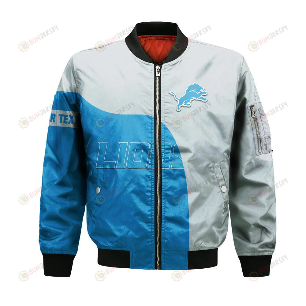 Detroit Lions Bomber Jacket 3D Printed Curve Style Custom Text And Number
