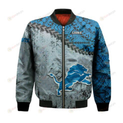 Detroit Lions Bomber Jacket 3D Printed Grunge Polynesian Tattoo