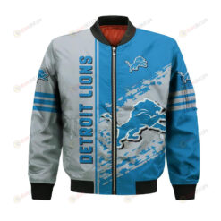 Detroit Lions Bomber Jacket 3D Printed Logo Pattern In Team Colours