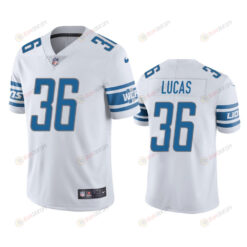 Detroit Lions Chase Lucas 36 White Vapor Limited Jersey