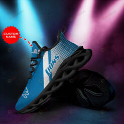 Detroit Lions Custom Name 3D Max Soul Sneaker Shoes In Blue Gray