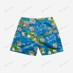 Detroit Lions Floral Hawaiian Men Shorts Swim Trunks - Print Shorts