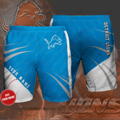 Detroit Lions Football Custom Name Hawaiian Shorts Summer Shorts Men Shorts - Print Shorts