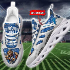 Detroit Lions Illustration Image Custom Name 3D Max Soul Sneaker Shoes