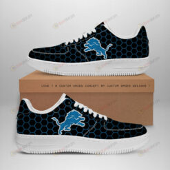 Detroit Lions Logo Beehive Pattern Air Force 1 Printed In Black