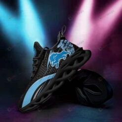 Detroit Lions Logo Black Blue 3D Max Soul Sneaker Shoes