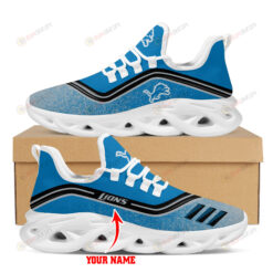 Detroit Lions Logo Border Pattern Custom Name 3D Max Soul Sneaker Shoes