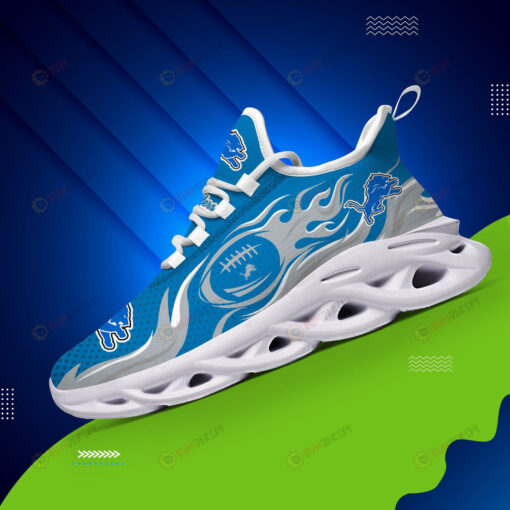 Detroit Lions Logo Fireball Pattern 3D Max Soul Sneaker Shoes