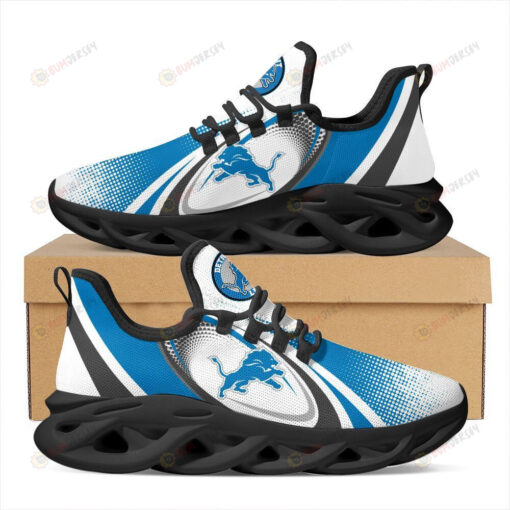 Detroit Lions Logo Oval Pattern 3D Max Soul Sneaker Shoes