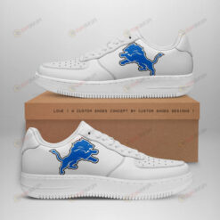 Detroit Lions Logo Pattern Air Force 1 Printed In White