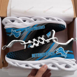 Detroit Lions Logo Pattern Custom Name 3D Max Soul Sneaker Shoes