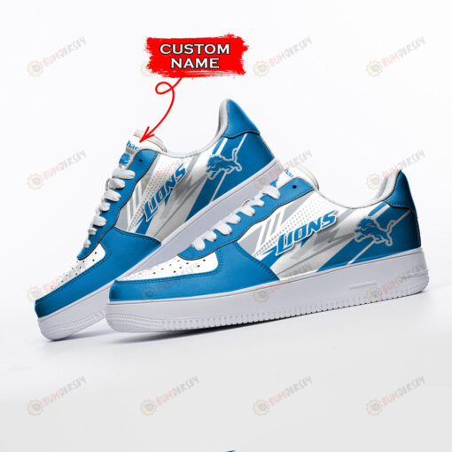 Detroit Lions Logo Pattern Custom Name Air Force 1 Printed