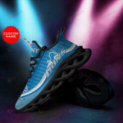 Detroit Lions Logo Text Pattern Custom Name 3D Max Soul Sneaker Shoes