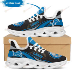 Detroit Lions Mascot Logo Pattern Custom Name 3D Max Soul Sneaker Shoes