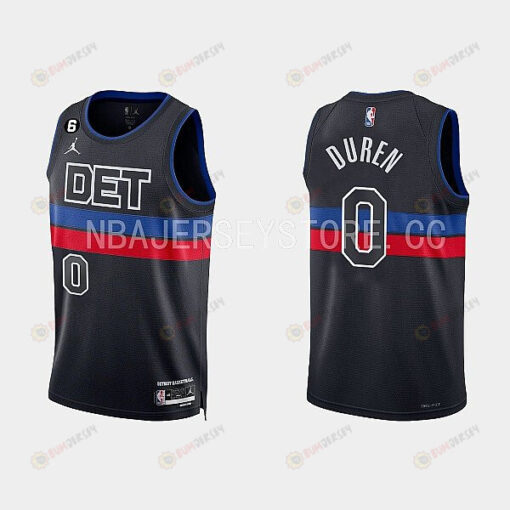 Detroit Pistons 0 Jalen Duren 2022-23 Statement Edition Black Men Jersey