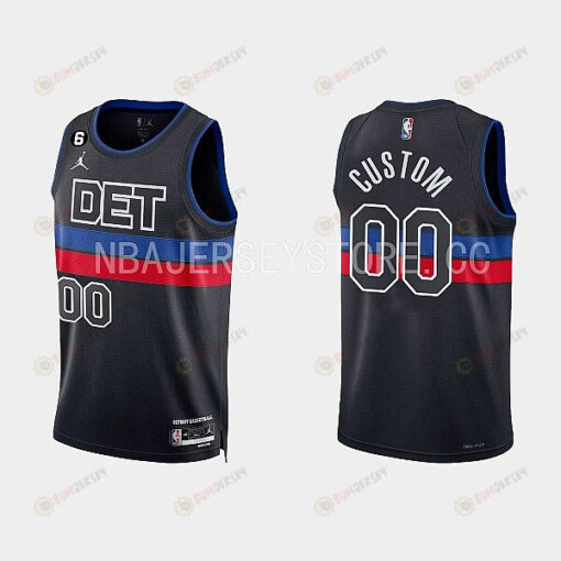 Detroit Pistons 00 Custom 2022-23 Statement Edition Black Men Jersey