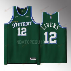 Detroit Pistons 12 Isaiah Livers Green Men Jersey 2022-23 City Edition