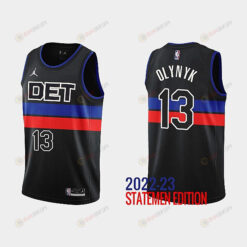 Detroit Pistons 13 Kelly Olynyk 2022-23 Statement Edition Black Men Jersey