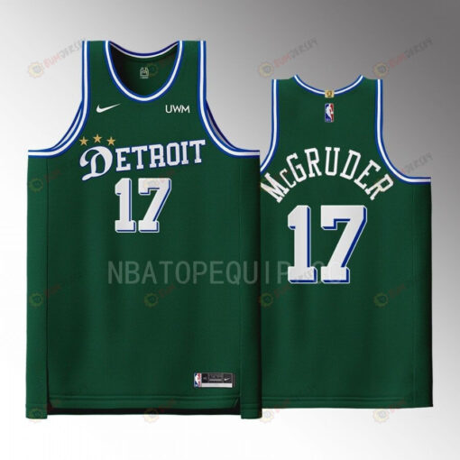 Detroit Pistons 17 Rodney McGruder Green Men Jersey 2022-23 City Edition