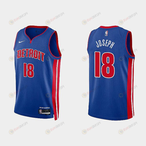 Detroit Pistons 18 Cory Joseph 2022-23 Icon Edition Royal Men Jersey