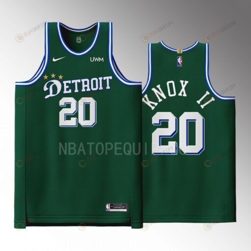 Detroit Pistons 20 Kevin Knox II Green Men Jersey 2022-23 City Edition